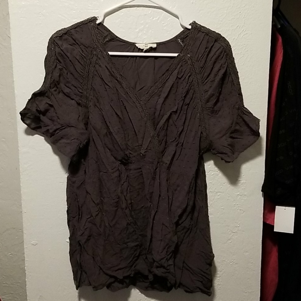 Dark Grey Entro Blouse Shirt Size Large